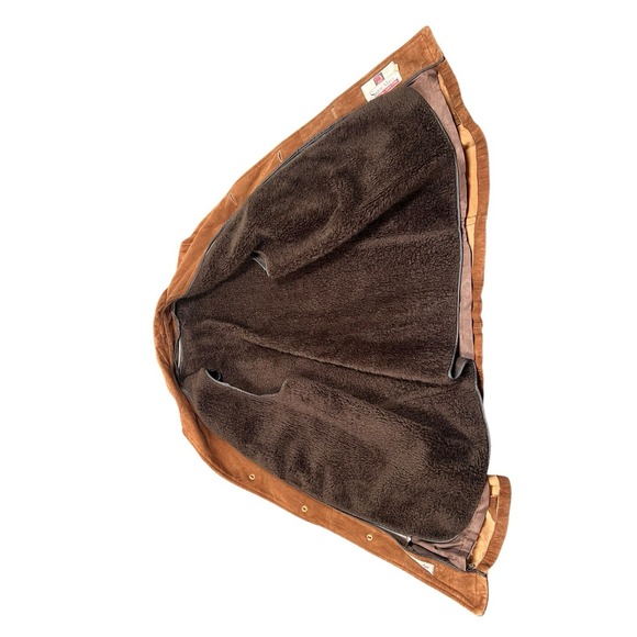 Vintage 50 60s Bambergers Suede Fur-Lined Jacket Coat Western Ranch 38R - Picture 6 of 9
